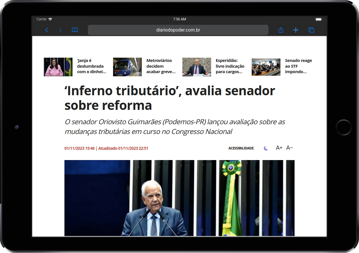 Diário do Poder: ‘Inferno tributário’, avalia senador sobre reforma