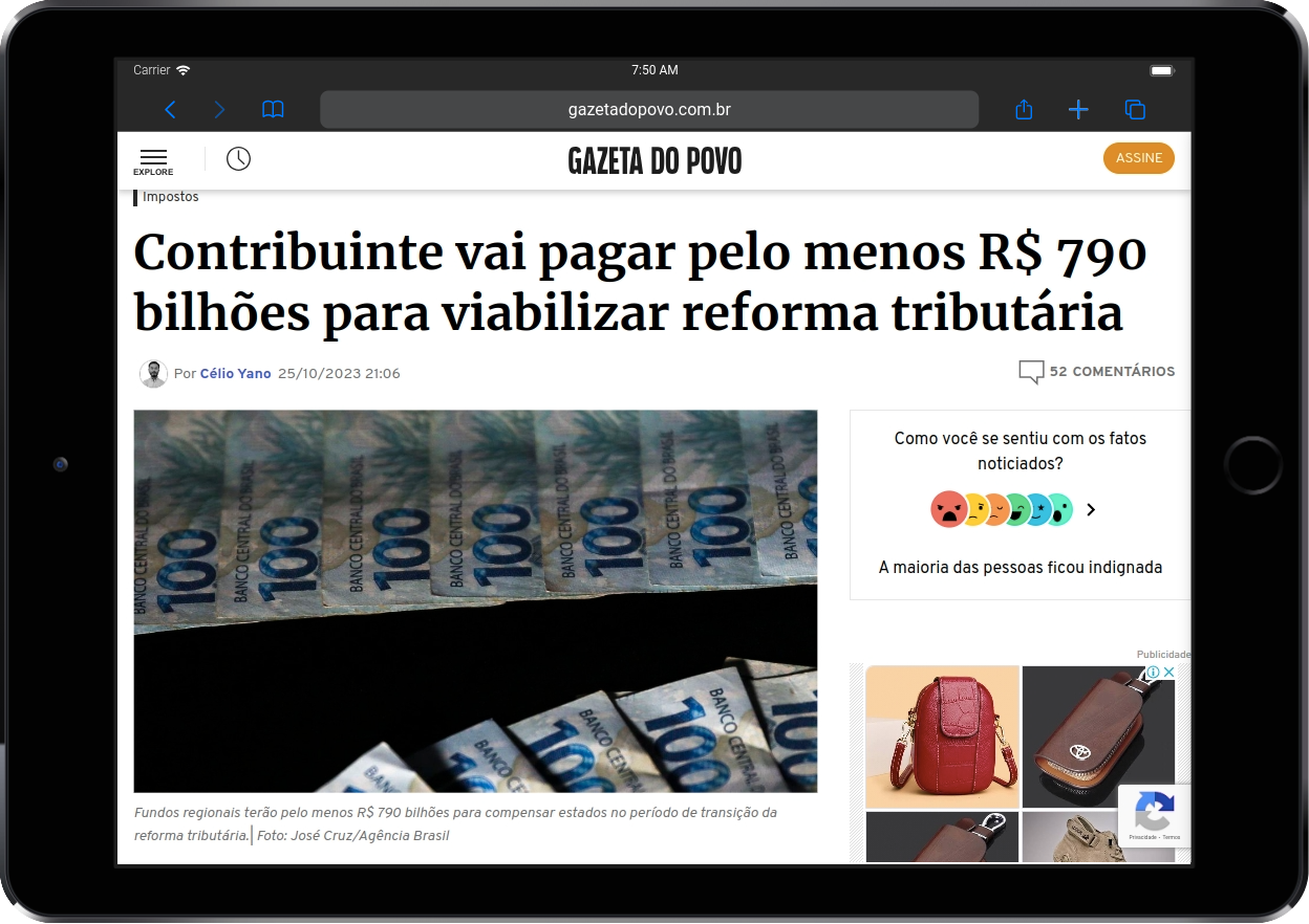 Gazeta do Povo: Contribuinte vai pagar pelo menos R$ 790 bilhões para viabilizar reforma tributária