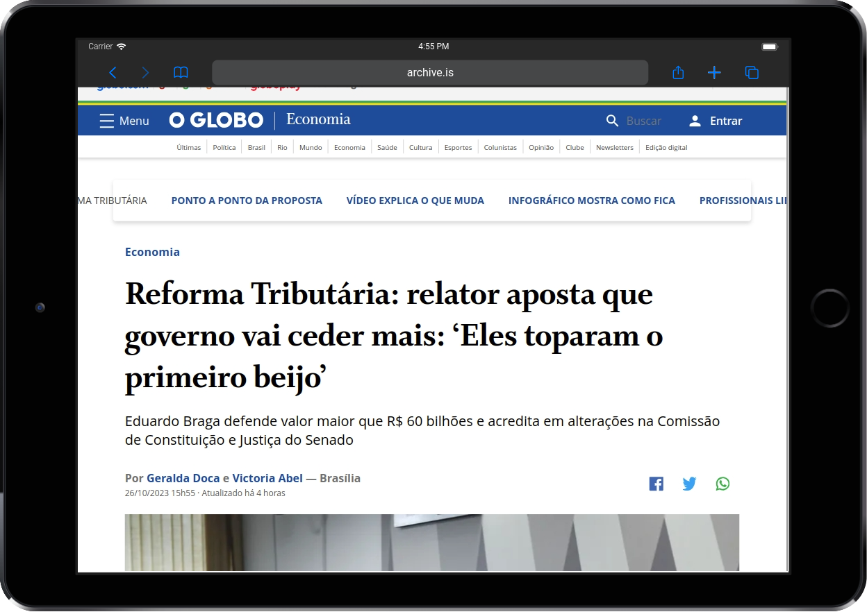 O Globo: Reforma Tributária: relator aposta que governo vai ceder mais: ‘Eles toparam o primeiro beijo’