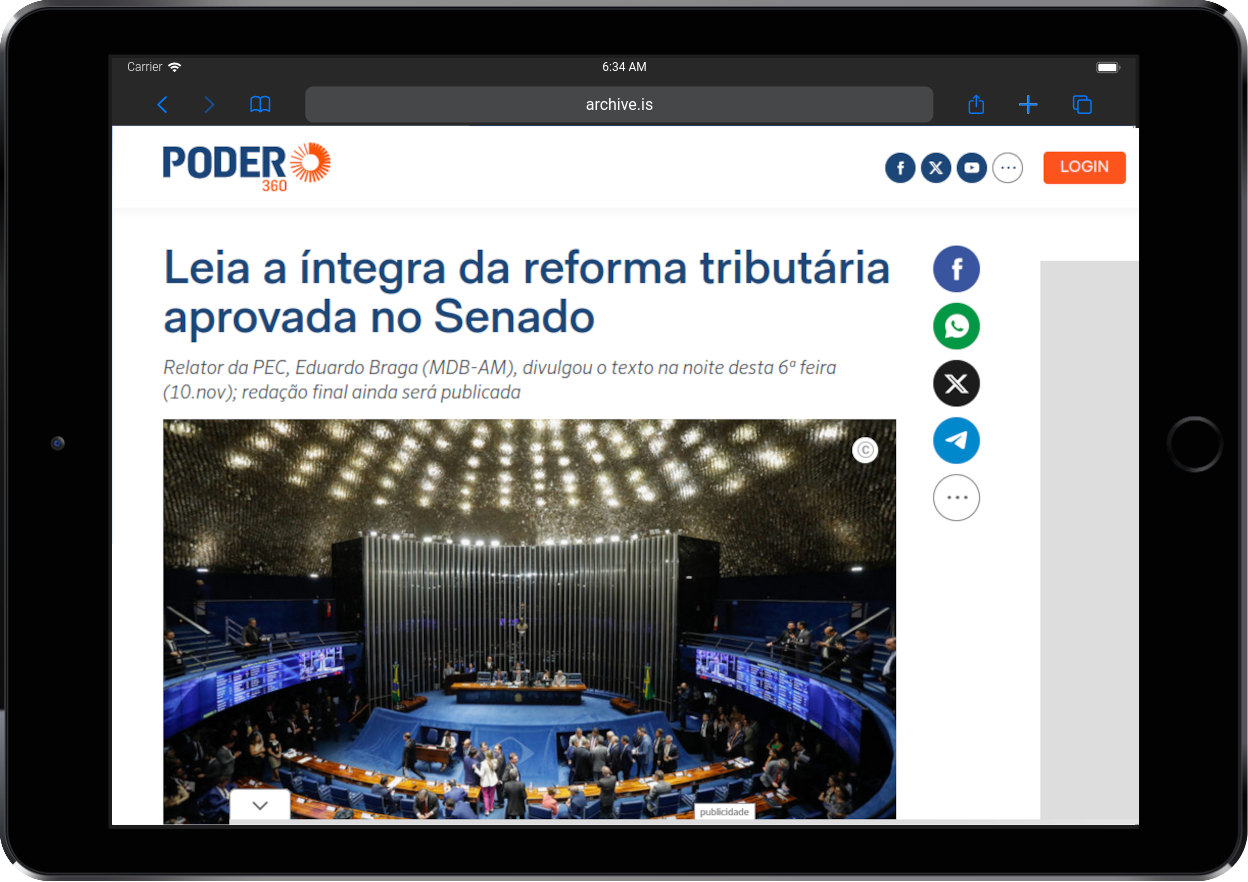 Poder360: Leia a íntegra da reforma tributária aprovada no Senado