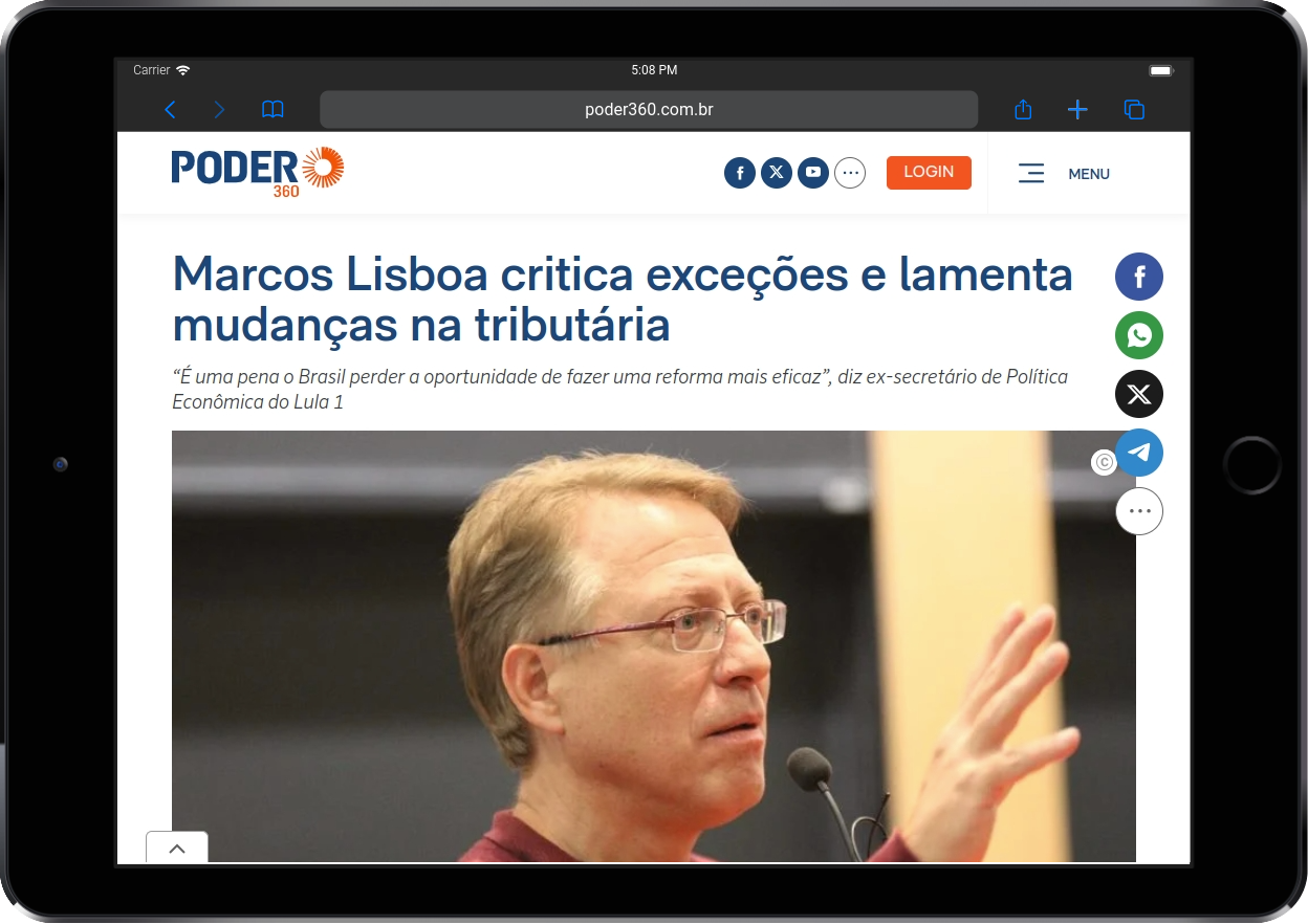 Poder360: Marcos Lisboa critica exceções e lamenta mudanças na tributária